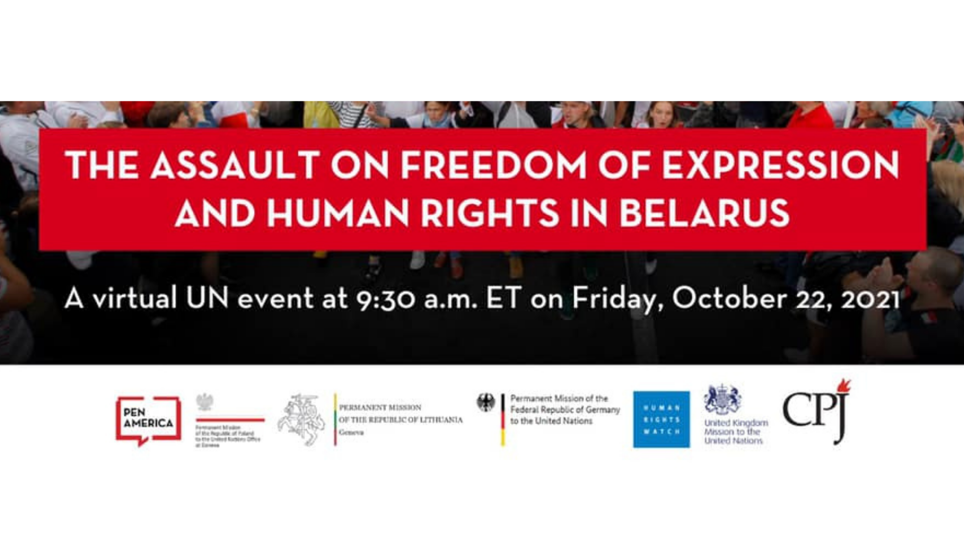 Virtual UN Event on the Assault on Freedom of Expression and Human Rights in Belarus