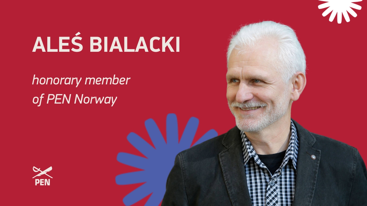 Aleś Bialacki became an honorary member of PEN Norway